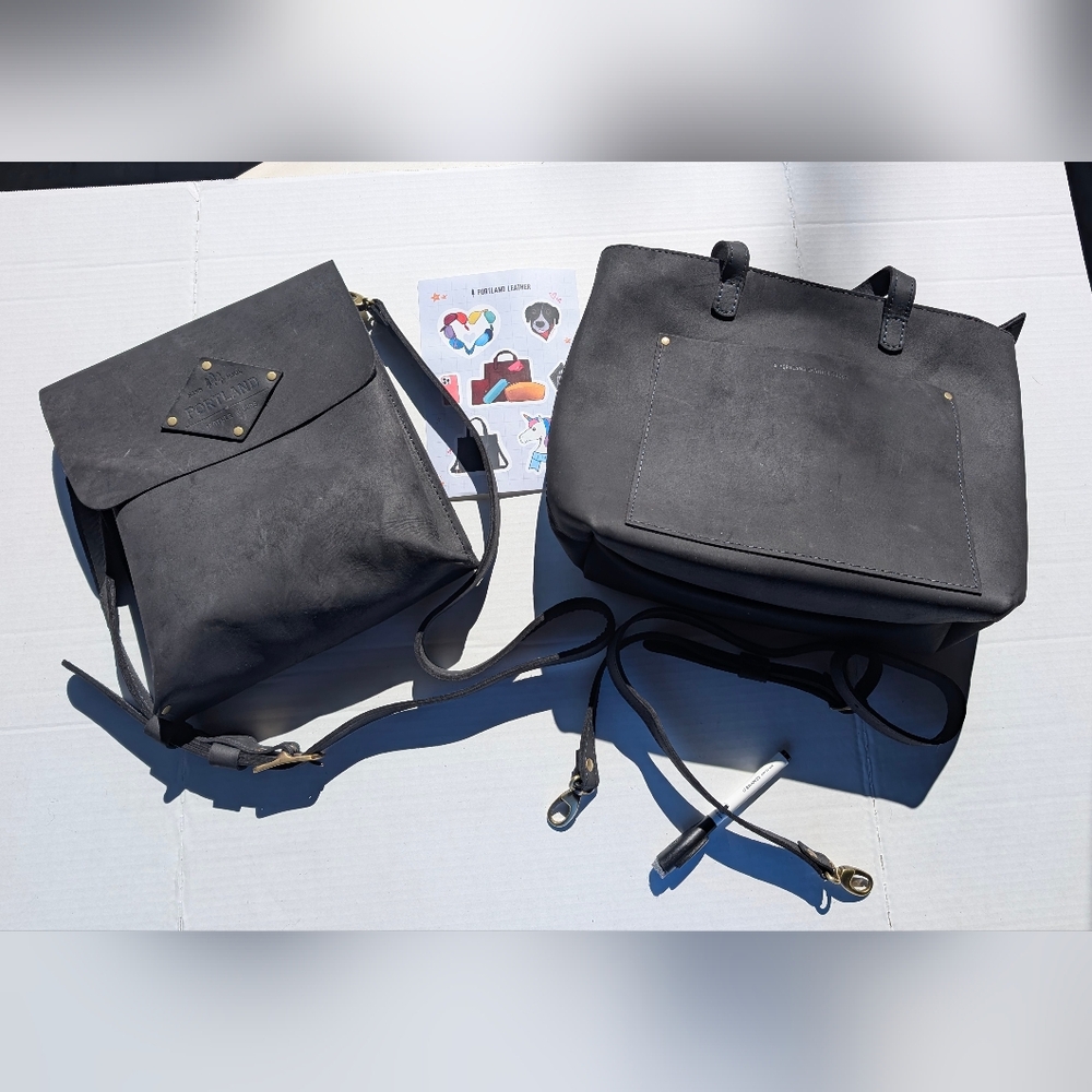 Portland Leather Goods Bundle! Hawkeye, Medium Xbody Tote (Zip), Stickers, More!